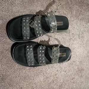 Steve Madden Studded Black Sandals